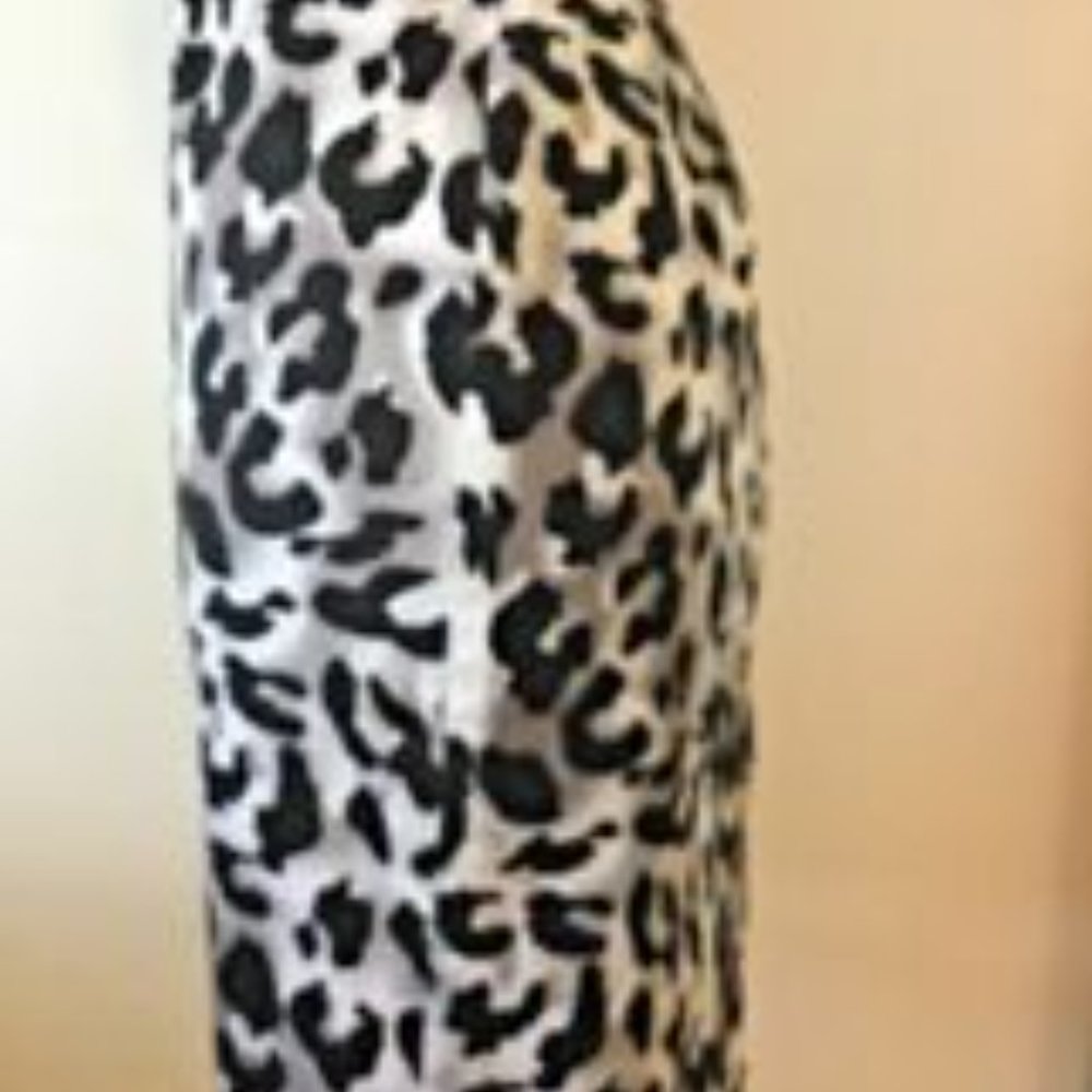 Cache Leopard Print Cotton Blend Lined Straight S… - image 4